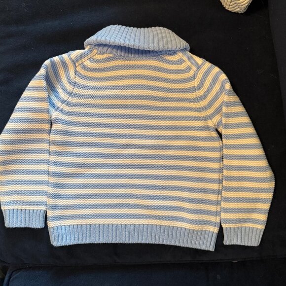 NEW w/ tags- Janie and Jack - colombo blue Striped Shawl Collar Sweater - 2T - Picture 3 of 3